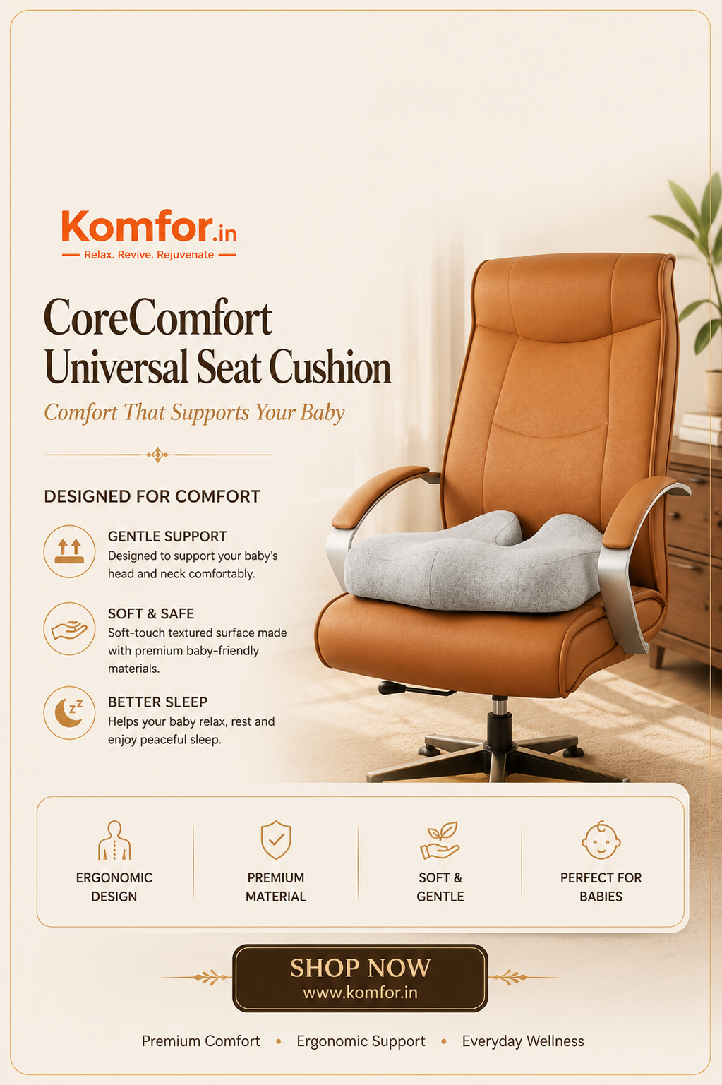 CoreComfort Universal Seat Cushion