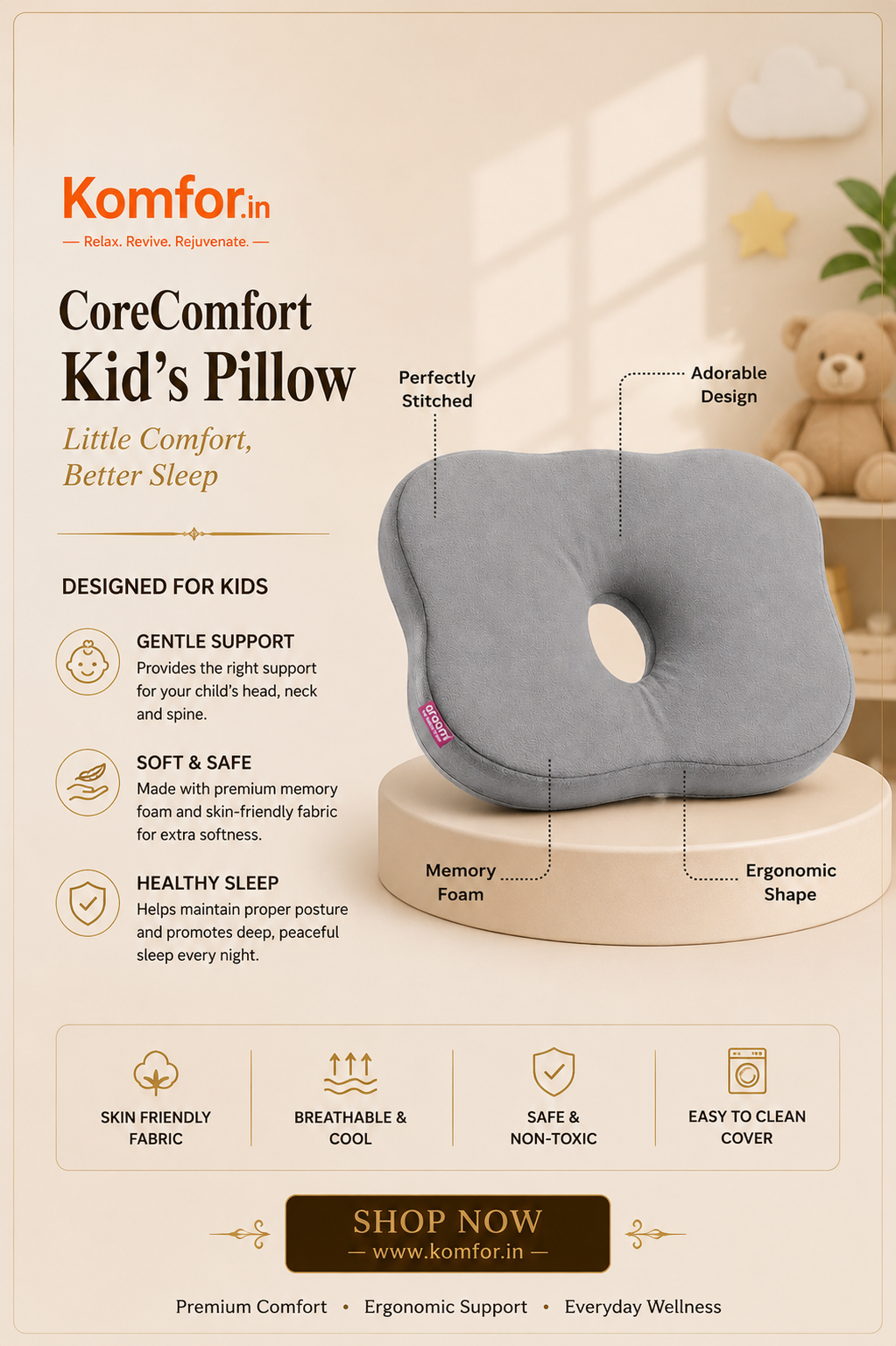 CoreComfort Kid’s Pillow