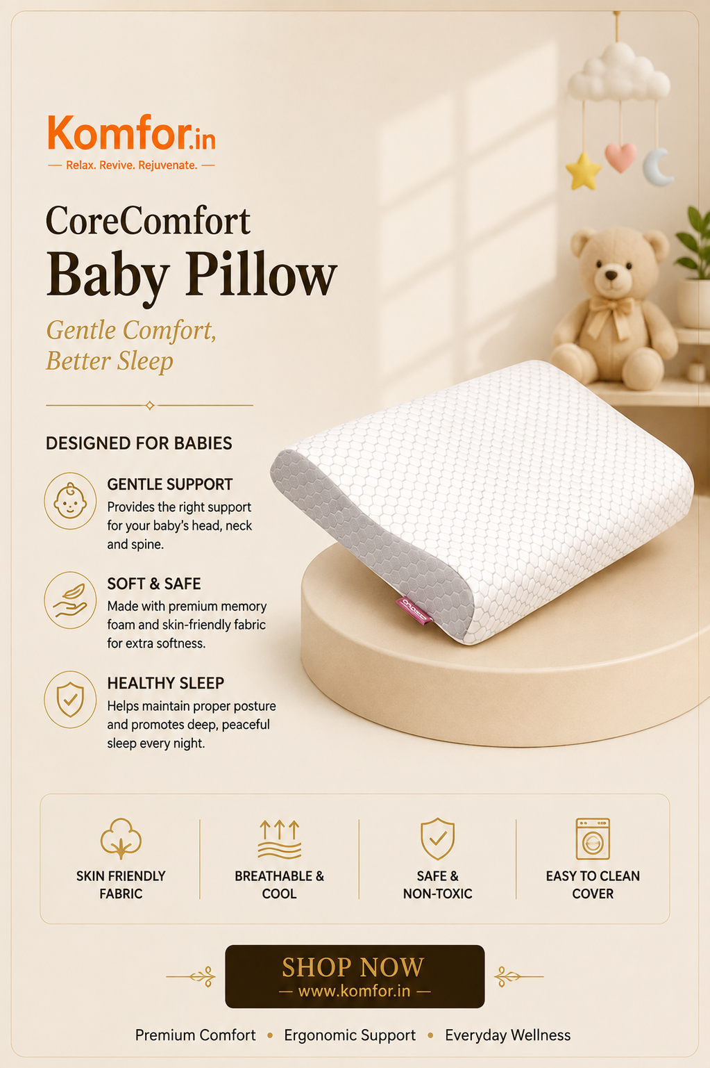 CoreComfort Baby Pillow